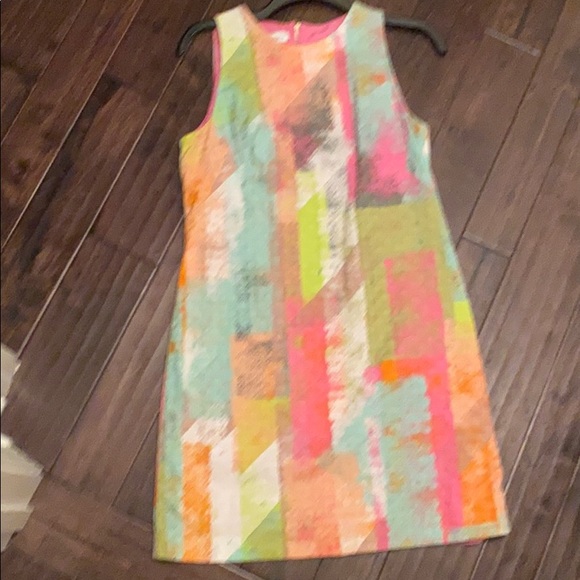 Maggy London Pink and Blue Sleeveless Dress - Picture 6 of 6